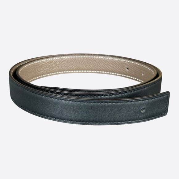 Hermes Black & Etoupe Reversible Belt Strap